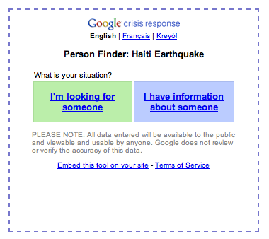 Google - Disaster Relief in Haiti - Screen shot 2010-01-16 at 18.10.30